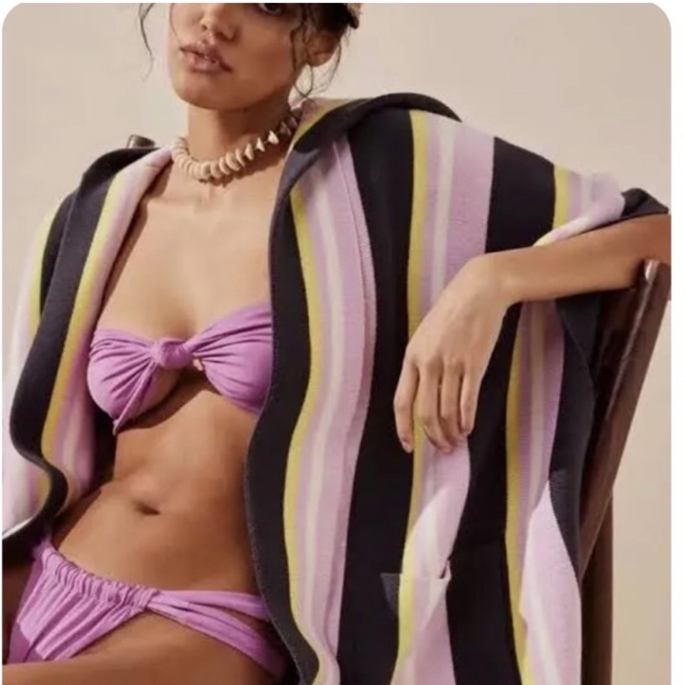 Free People All I Need Striped Hooded Poncho. One Size..